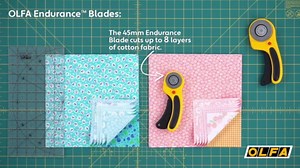 OLFA 45mm Rotary Cutter Replacement Blade, 1 Blade (RB45H-1) - Tungsten Steel Endurance® Circular Rotary Fabric Cutter Blade for Quilting, Sewing, and Crafts, Fits Most 45mm Rotary Cutters