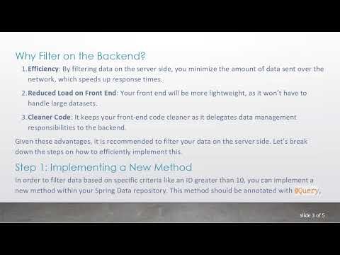 How to Properly Filter Spring REST Data for Efficient Backend Management