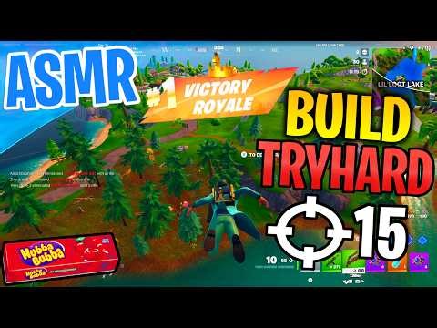 ASMR Gaming 😴 Fortnite Build Mode Tryhard! Relaxing Gum Chewing 🎮🎧 Controller Sounds + Whispering 💤