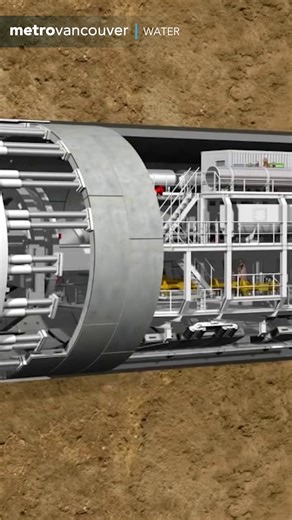 Metro Vancouver excavated a new tunnel using a tunnel boring machine, also known as TBM, for the Second Narrows Water Supply Tunnel project. The TBM excavated through soil and rock under the Burrard Inlet, between City of Burnaby - Local Government and the North Vancouver District. Excavated material was transported to the surface, and a tunnel liner was installed to create the tunnel structure. *This video was recorded in 2021, when construction was still in progress. | Metro Vancouver