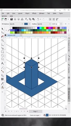 3D Logo Using Polygon Tool In Corel Draw #coreldraw #designer #graphicdesigner #trending