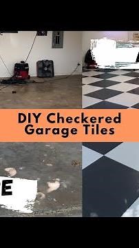How to DIY a Checkered Workshop Garage Floor - Black & White Harlequin Patterned Floors!
