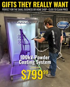 Save BIG on the HotCoat 100kV Powder Coating System! Our most advanced powder coating system for your small business or home shop. A clean-sheet design capable of applying up to 100,000 volts of electrostatic charge, the HotCoat kV100 was designed for multi-coat applications to deliver the ultimate in appearance and durability. Get it today for a limited time price 👉 | Eastwood