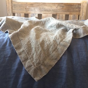 Rustic Linen Blanket: European Flax Throw, Bedspread, Sofa Cover - Etsy