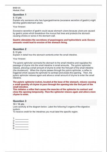 BIOD 151/A & P 1 Module 3 Exam...Portage Learning...Questions and Answers...A+