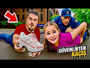 ELİF SİNEM SURVIVE WITH 24 BAN IN 24 HOURS!! ESCAPING FROM SECURITY WITH SKATE SHOES!!