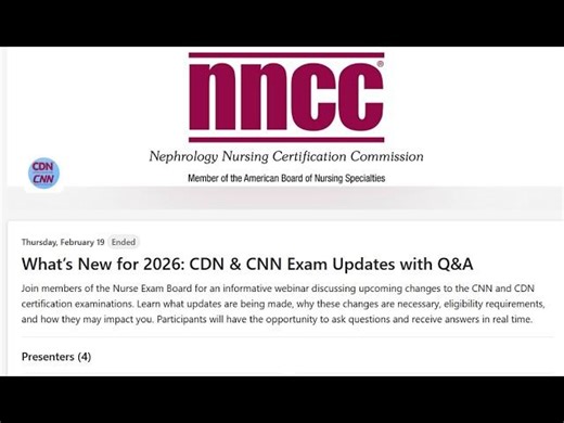 What’s New for 2026 CDN CNN Exam Updates with Q A | Nephrology Nursing Certification Commission (NNCC)