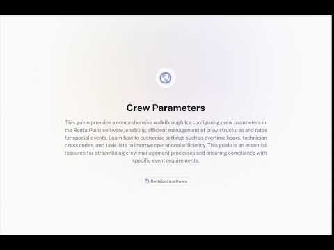 Setup global crew structure settings