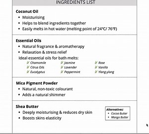 DIY Basic Bath Melts Recipe Printable | Digital Natural Bath Melts Card | Homemade Bath Melts With Shea Butter, Coconut Oil & Essential Oils - Etsy