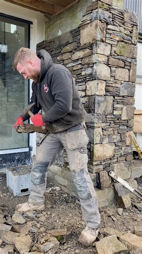 4.1M views · 56K reactions | Front porch with field stone ⚒️ #stonemasonry #tradie #craftsman #masonry #selfbuild #selfbuildireland | Reid Stonemasonry | Facebook