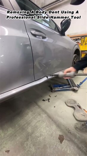 Removing A Body Dent Using A Professional Slide Hammer Tool