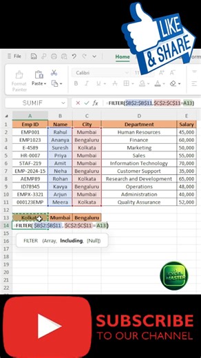 Advanced Filter Formula in Excel #excel #exceltips #exceltutorial #msexcel #msexcelfullcourse