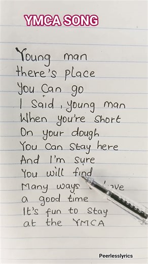 YMCA song by village people #ymca #villagepeople #shorts #lyrics