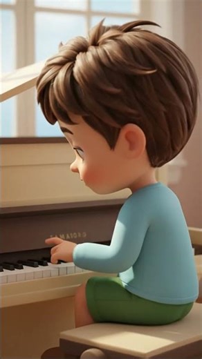 My First Piano Lesson 🎹 | Cute Baby Learning Piano | Kids Short #KidsLearning#PianoForKids#Babykids