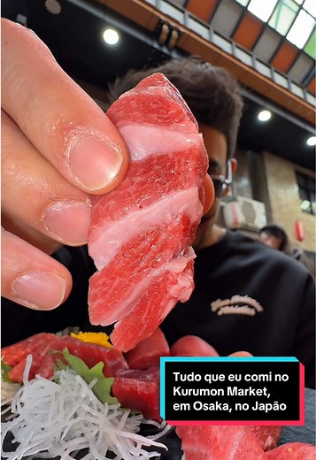 Delícias do Kuromon Market em Osaka, Japão
