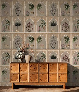 Floral Jharokha Peel & Stick Wallpaper: Traditional Indian Art, Removable - Etsy