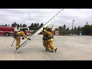 Raising the 35 Foot Extension Ladder