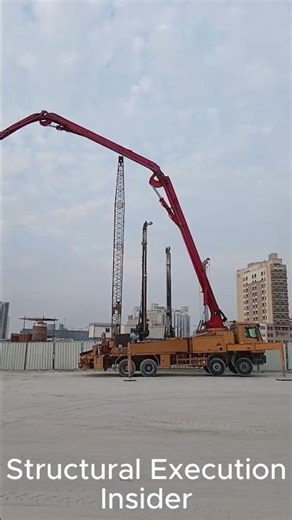 Precision Concrete Placement | Swing Boom Pump in Pile Construction #construction #civilengineering