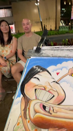 🌴Thank you💙🙏#caricature#funny#streetart#hawaii#waikiki#art#caricatures | Caricature Party