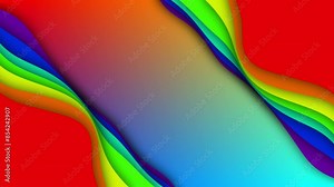 dynamic wave against a vibrant rainbow background. The wave flows smoothly through a spectrum of colors, creating a visually engaging and colorful effect