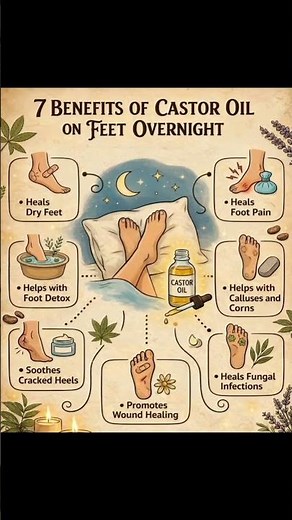 🔥7 Benifits of Castor Oil on Feet Overnight 👣