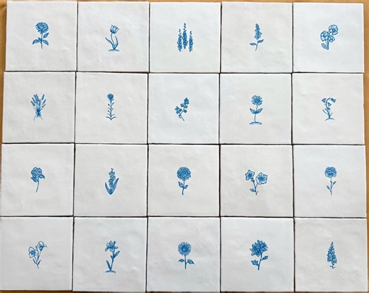Delft Tile Set - Custom Hand-painted Tiles, Set of 9 - Etsy