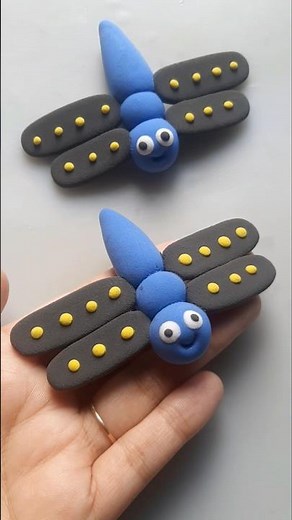 DIY idea 🔔 How to make easily grasshopper with Super clay #trend​ #clay​ #music​ #funny​ #clay​