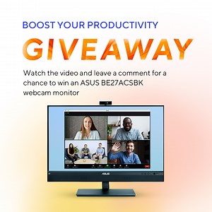 35 reactions · 19 comments | It’s time to level up! Watch + comment your favorite feature or how the ASUS BE27ACSBK Webcam monitor can #BoostYourProductivity.️ Learn more. ➡️ https://asus.click/business_monitors | ASUS | Facebook