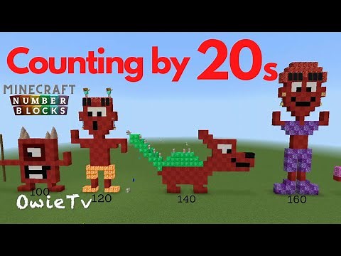 Numberblocks in Minecraft COUNTING BY 20 Learn to Count | Skip Counting by 20s Number Songs For Kids