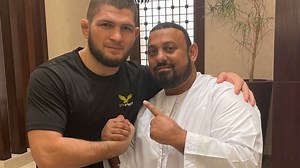 Khabib poses with boxing icon Prince Naseem as pair meet in Mecca during Ramadan