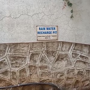 Groundwater recharge pit for rainwater harvesting installed at school premises to educate students and helping water harvesting. | Mission Green Mumbai