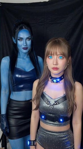 An alien controls a woman using a choker