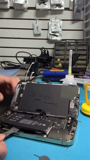 iPhone 12 Pro Max battery replacement. #smartphone #repair #iphone #battery #viral #techno #tech