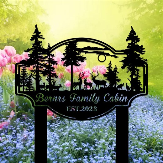Custom Metal Deer Sign Outdoor Decor Deer Forest Personalized Metal Name Signs Metal Camping Sign Housewarming Gift Outdoor Art Hunting Sign - Etsy