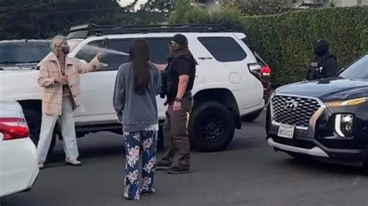 ICE agent pepper sprays person in face in Santa Barbara incident