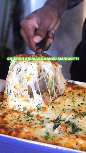 Jahnesta Watson on Instagram: "Chicken Sausage Baked Manicotti because I missed y’all 🥺💙 (Full Recipe Below) This is a quick meal that you can make and throw in the oven. It is going to feed an army or just you but don’t eat too much because we are trying to unwide our backs. Ingredients: 2 Packs Italian Chicken Sausage 1 Red, Yellow, and Green Bell-pepper (Sliced Roughly) 1 Yellow Onion (Sliced) 2 Packs of Spinach & Ricotta Manicotti (Aldi) Parmesan Cheese Italian Blend Cheese Smoked Provolon