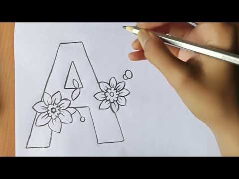 Beautiful Letter A Drawing with Flowers 🌸 | Easy Art Tutorial