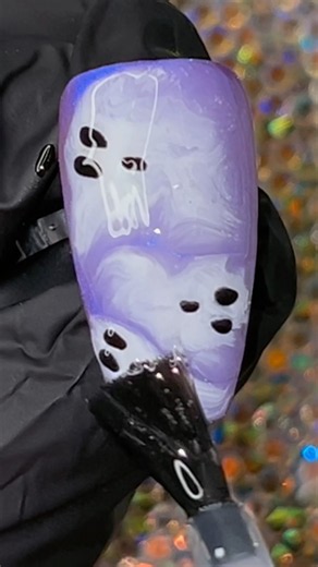 Quick & Easy Ghost Nails Using Gel Polish #gelnails #longnails #howto #spooky #nails #simplenails
