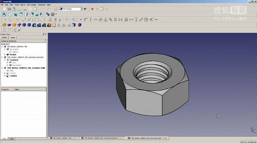 FreeCAD 教程 (8/12) - Inner Threads 内螺纹 【英语】 开源软件