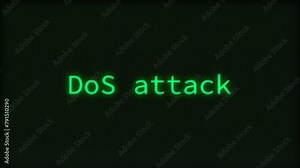 DoS attack, Typing Text, Retro Computer Screen