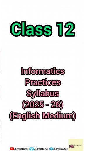 Class-12 Informatics Practices Syllabus | 2025-26 #cbse#informaticspractices#class12#syllabus#shorts