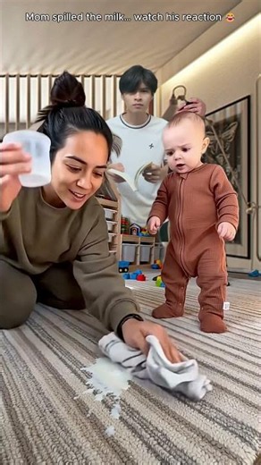 Baby’s Reaction to Mom Spilling Milk Is Hilarious 😂🥛