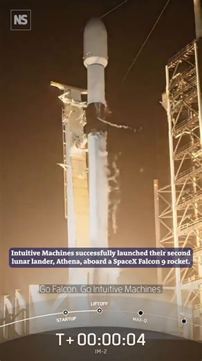 Intuitive Machines' Athena lunar lander is part of wave of private moon missions 🚀🌙⁠ ⁠ A SpaceX Falcon 9 rocket recently launched new moon missions, including a private lunar lander, a moon satellite for NASA and a prospecting probe for an asteroid-mining company.⁠ In addition, Firefly's Blue Ghost moon lander successfully touched down on the lunar surface. Tap link to learn more: https://www.newscientist.com/article/2469712-intuitive-machines-lunar-lander-athena-set-to-blast-off-to-the-moon/ 