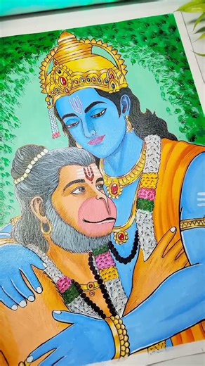 Shree Ram Hanuman Drawing 🚩 #shorts #hanuman #art #drawing