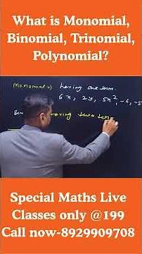 Monomial, Binomial, Trinomial & Polynomial in 1 Minute 🔥