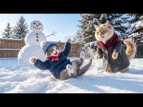 Baby Kitten's MAGICAL Snow Day with Mama Cat! ❄️