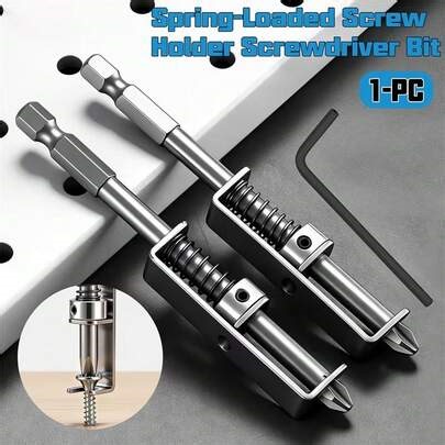 1/2pcs Spring-Loaded Screwdriver Holder, Designed With Spring Clip To Prevent Dropping, Ergonomic Single-Handed Use With Locking Mechanism | SHEIN