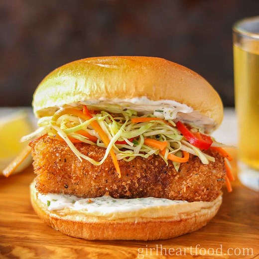 Crispy Fried Fish Burger Recipe