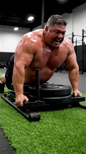 Brutal Sled Push Challenge — Raw Strength on Turf!