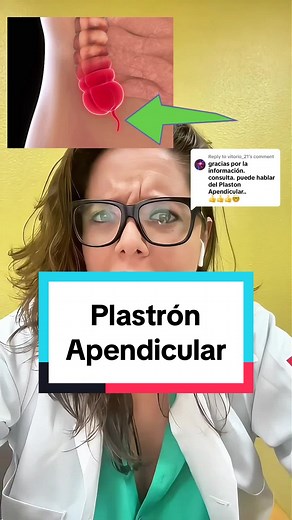 Replying to @vitorio_21 📌¿Sabes qué es el plastrón apendicular? ➡️ Es una complicación de la apendicitis aguda. Ocurre cuando el apéndice inflamado se perfora y los órganos cercanos se adhieren para contener la infección, formando una masa. 🔺Los síntomas incluyen dolor abdominal, fiebre y una masa palpable. Se diagnostica con ultrasonido o tomografía y el tratamiento puede variar. Si tienes síntomas de apendicitis, no te automediques y consulta a tu cirujano. #LaDocOcampo #Apendicitis #Plastró